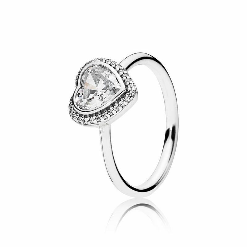 Pandora Sparkling Love Heart Stackable Ring Silver Egypt WQ1943280